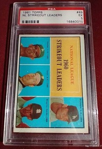 1961 Topps Strikeouts Leaders Card (KoufaxDrysdale) - PSA 5