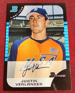 2005 Bowman Justin Verlander 1st Bowman Card