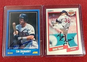 (2) Autographed Twins Cards - Tapani & Brunansky
