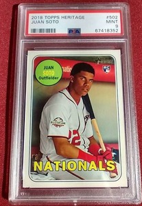 2018 Topps Heritage Juan Soto Rookie Card - PSA 9