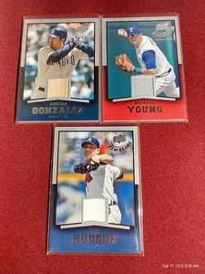 (3) 2008 UD Timeline Game-Used Jersey Baseball Cards