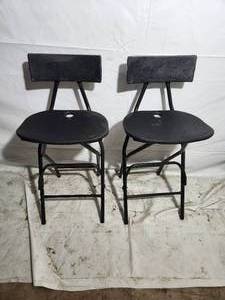 Set of 10 folding bar height chairs