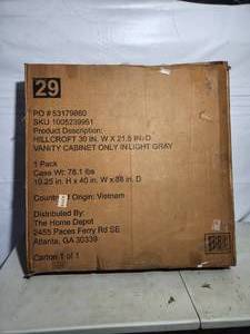 30x21 grey vanity cabinet