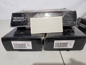 3 boxes snowcap white 3x6 glass subway tile