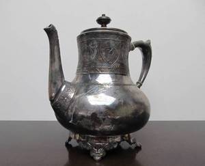 lot 18 image: Ornate Antique Signed WEBSTER Silver Plated Teapot