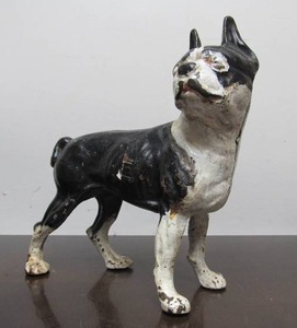 lot 110 image: Orig Vintage 1930s era Cast Iron Hubley Boston Terrier Coin Bank