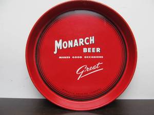 lot 113 image: Vintage 50s-1960s era MONARCH Metal Advertising Beer Tray