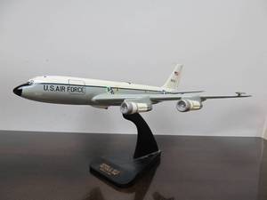 lot 53 image: Large Boeing C-137C Air Force One Wood Airplane Display wStand - 1100 Scale