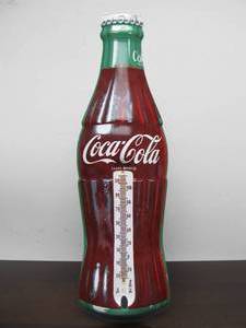 lot 56 image: Vintage Metal COCA COLA Bottle Advertising Thermometer