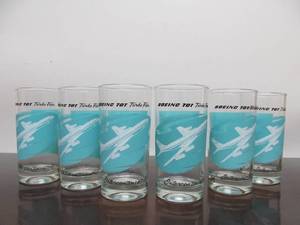 lot 57 image: Vintage 1960s era BOEING 707 Intercontinental Airliner Glasses