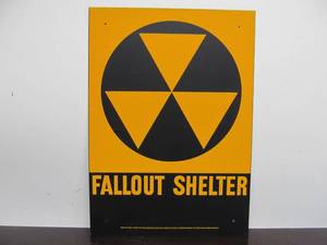 lot 61 image: NOS Original Vintage 1960s Cold War Era FALLOUT SHELTER Metal Sign
