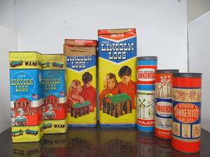 lot 97 image: LARGE Lot of Vintage Lincoln Logs & Tinker Toys