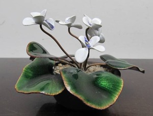 lot 140 image: Very Nice Smaller Size BOVANO Enameled Flower Sculpture