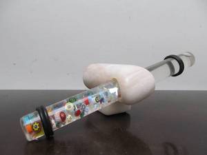 lot 153 image: Very Nice Handmade Signed Stone & Glass Kaleidoscope 