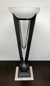 lot 48 image: Very Cool Large Art Deco Vase wIron Stand