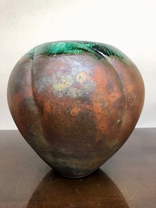 lot 49 image: Large Signed Raku Pottery Vase