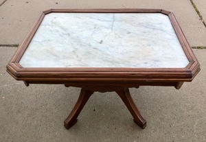 lot 202 image: Antique Marble Top Side Table