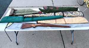 lot 255 image: Lot of 5 Rifle  Shotgun Cases & Rifle Stock