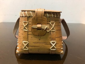 lot 260 image: Wonderful Handmade Birch Bark Fishing Creel or Bait Box
