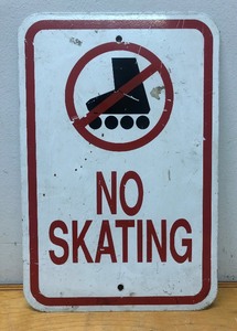 lot 323 image: Vintage 90s NO SKATING Metal Street Sign