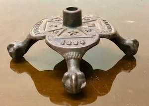 lot 328 image: Antique 1880s Womens Relief Core Cast Iron Flagpole Stand