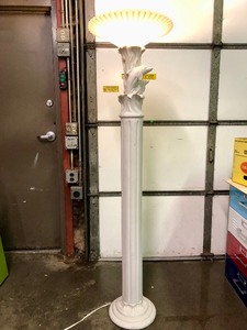 lot 334 image: Retro 80s Pillar Torchiere Floor Lamp wDolphins