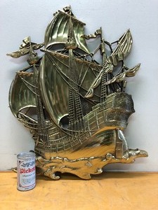 lot 349 image: Large Vintage 1970s Sailing Ship Wall Sculpture
