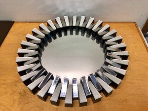 lot 351 image: Retro 80s Round Zipper Border Circle Wall Mirror