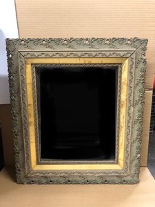 lot 358 image: Antique Ornately Framed Shadowbox Wall Cabinet