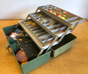 lot 398 image: 2 Fishing Tackle Boxes Full of Lures & Supplies