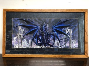 lot 433 image: Framed Signed Large Dragon Litho Print by Ruth Thompson - Thunderstruck