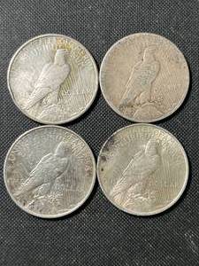 4 US PEACE SILVER DOLLARS