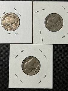 3 US BUFFALO NICKELS 1935-37
