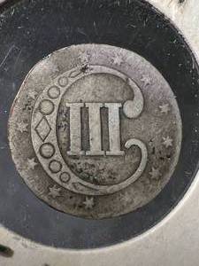 1852 US 3 CENT SILVER