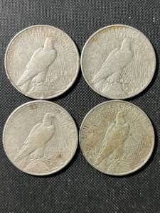 4 US PEACE SILVER DOLLARS