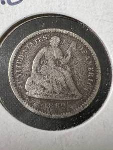 1862 US SEATED LIBERTY HALF DIME