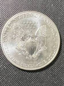1996 AMERICAN SILVER EAGLE 1 TROY OZ .999 FINE SILVER