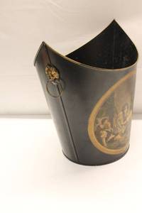 lot 186 image: Vintage Metal Waste Bin with Classical Print Design