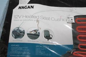 lot 36 image: Wagan 12V Heated Seat Cushion with Bellagio Tin and Disposable Camera