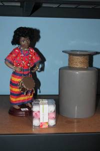 lot 67 image: Decorative Home Lot Jars, Doll, and Soap Petals