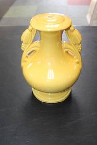 lot 81 image: Assorted Decorative Items Lot with Yellow Vase, Figurine, and Mirrors