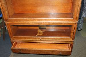 lot A-119 image: Antique Oak Barrister Bookcase with Glass Fronts