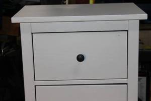 lot A-124 image: White Wooden Side Tables with Drawers - Set of 2