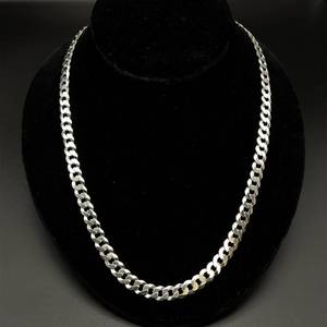 NEW Brightly Polished Beveled Curb Link Chain Necklace Heavy 33.30 Grams VIDEO