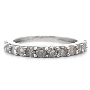 NEW Classic 1 Carat Natural Diamond 12 Eternity Ring in White Gold VIDEO