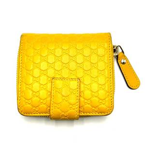Gucci Yellow Micro Guccissima Leather Compact Wallet - Authentic $600 Retail