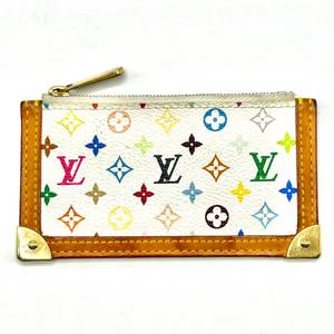 Louis Vuitton x Takashi Murakami White Multicolor Pochette Cles - Authentic $750 Retail