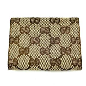 GUCCI Brown GG Canvas x Leather Card Case - Authentic $590 Retail