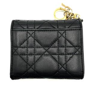 Christian Dior Black Cannage Leather Compact Wallet - Authentic $1000 Retail