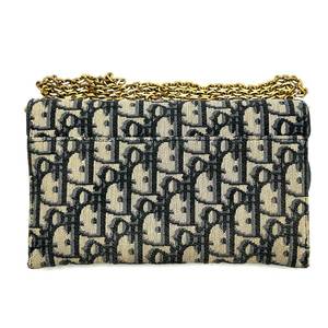Dior Oblique Canvas Saddle Chain Bag with Gold Hardware - Authentic $2,845 Retail